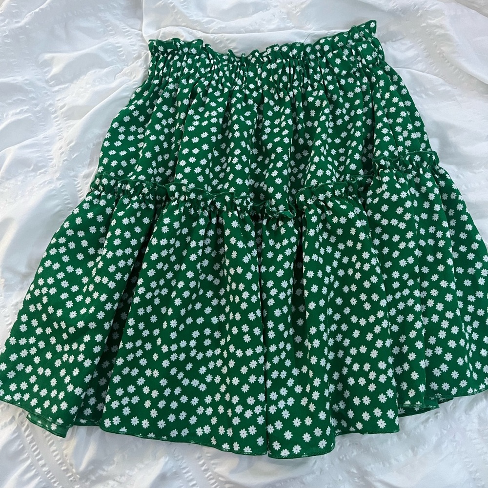 SHEIN green floral skirt